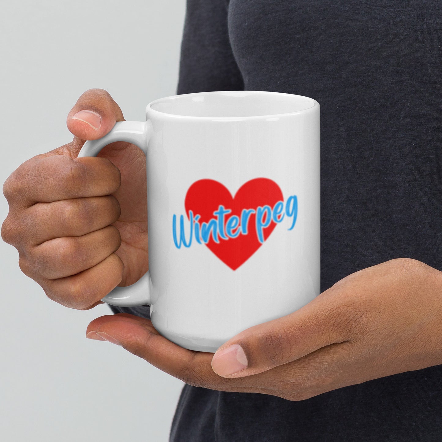 14. HEART Winterpeg White glossy mug 15oz